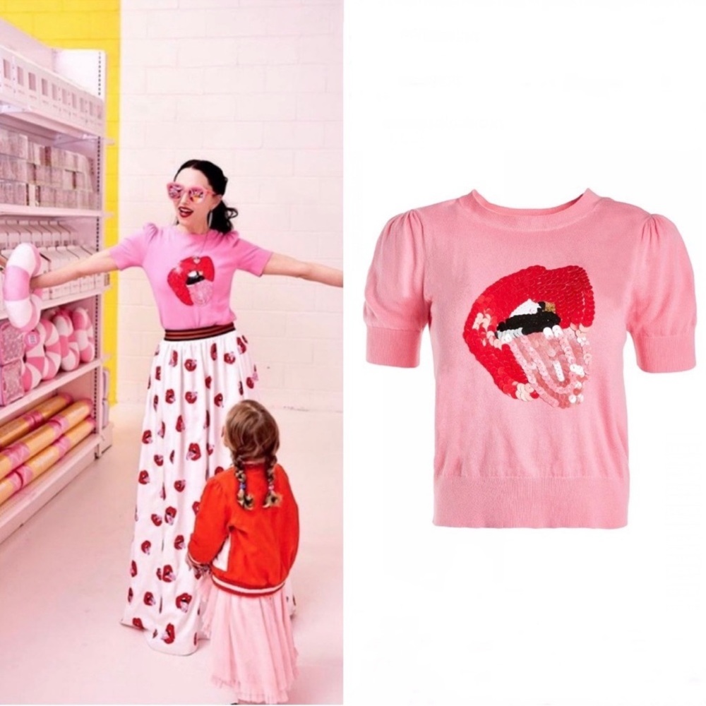 Alice and Olivia × Donald Robertson “Brady Lip Sweater” - Picture 1 of 7
